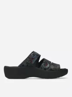 Slippers|Wolky Aporia zwart/blauw suede