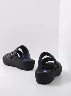 Slippers|Wolky Aporia zwart/blauw suede