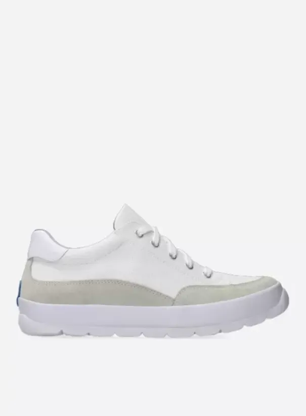 Sneakers|Veterschoenen|Wolky Babati ijswit canvas/suede