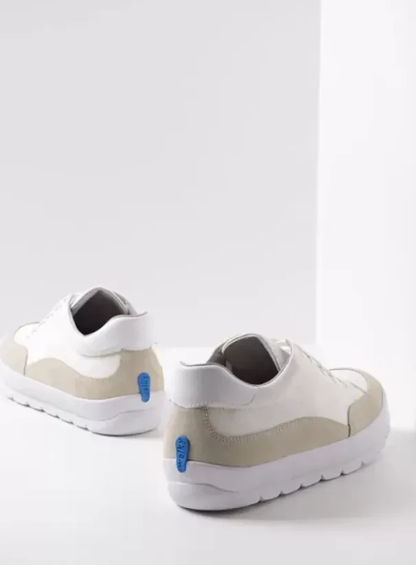 Sneakers|Veterschoenen|Wolky Babati ijswit canvas/suede