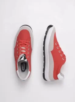 Sneakers|Veterschoenen|Wolky Babati rood canvas/suede