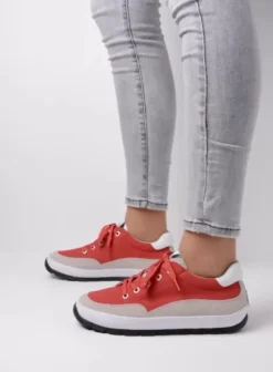 Sneakers|Veterschoenen|Wolky Babati rood canvas/suede