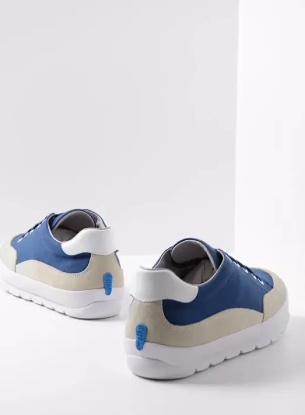 Sneakers|Veterschoenen|Wolky Babati blauw canvas/suede