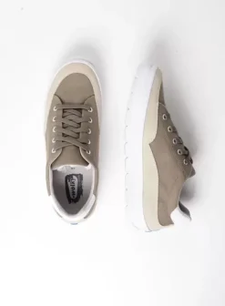 Sneakers|Veterschoenen|Wolky Babati kaki canvas/suede