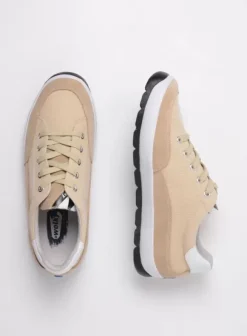 Sneakers|Veterschoenen|Wolky Babati beige canvas/suede