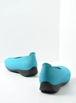 Instappers|Wolky Ballet turquoise nubuck