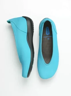 Instappers|Wolky Ballet turquoise nubuck