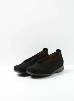 Instappers|Wolky Ballet zwart nubuck