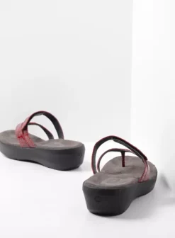 Slippers|Wolky Bassa rood crocolook lakleer