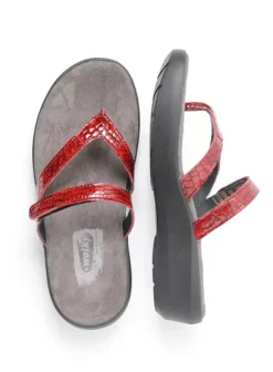 Slippers|Wolky Bassa rood crocolook lakleer