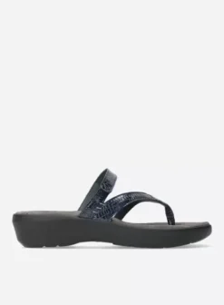 Slippers|Wolky Bassa blauw crocolook lakleer