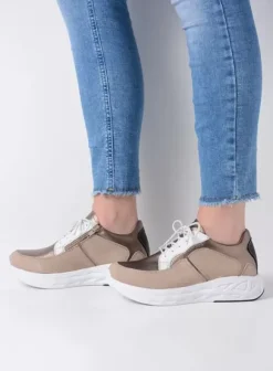 Hielspoor|Wandelschoenen|Wolky Bounce safari/brons combi leer