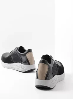 Hielspoor|Wandelschoenen|Wolky Bounce zwart combi leer