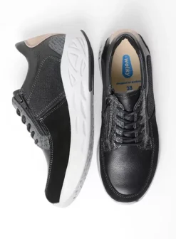 Hielspoor|Wandelschoenen|Wolky Bounce zwart combi leer
