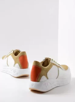 Hielspoor|Wandelschoenen|Wolky Bounce wit/groen combi leer