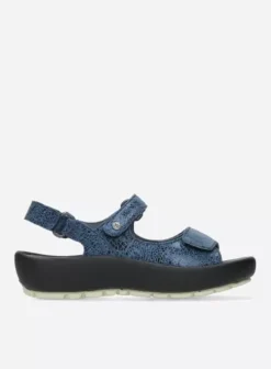 Sandalen|Wolky Brasilia denim blauw leer