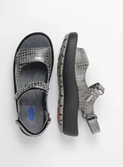 Sandalen|Wolky Brasilia grijs crocolook leer