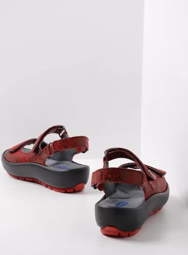 Sandalen|Wolky Brasilia rood leer