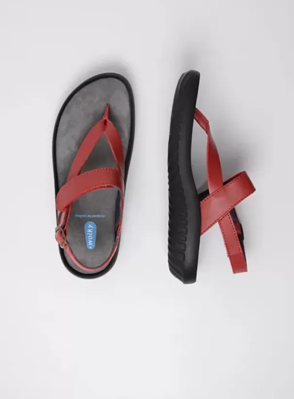 Sandalen|Voorjaar/zomer|Wolky Cebu rood leer