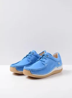 Sneakers|Veterschoenen|Wolky Celebration hemelsblauw nubuck