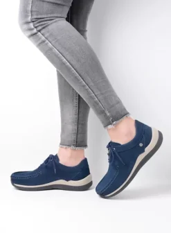 Sneakers|Veterschoenen|Wolky Celebration denimblauw nubuck