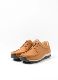 Sneakers|Veterschoenen|Wolky Celebration cognac nubuck