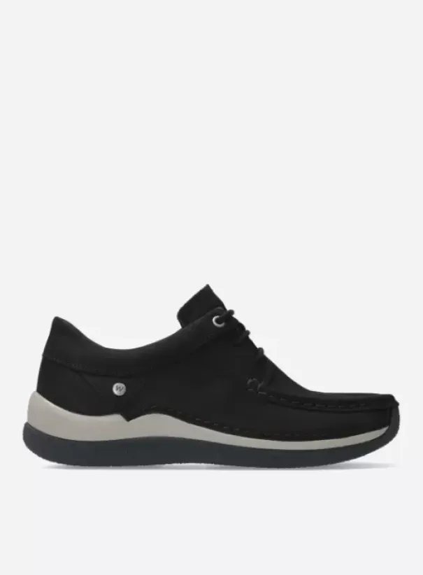 Sneakers|Veterschoenen|Wolky Celebration zwart nubuck