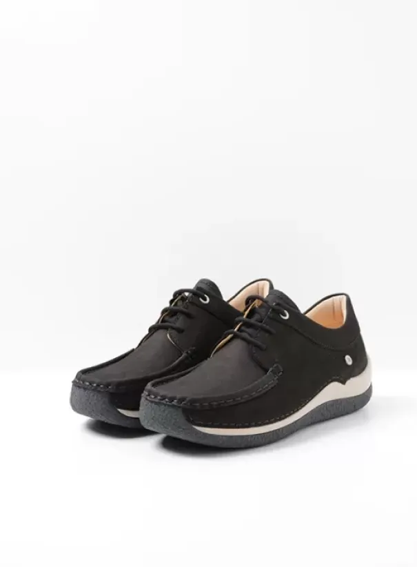 Sneakers|Veterschoenen|Wolky Celebration zwart nubuck