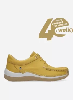Sneakers|Veterschoenen|Wolky Celebration geel leer