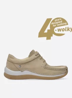 Sneakers|Veterschoenen|Wolky Celebration beige nubuck