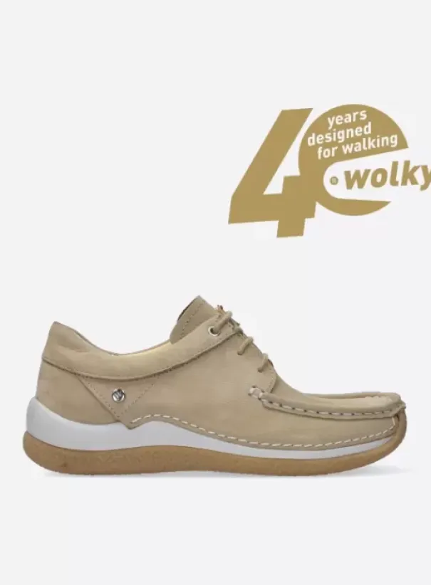 Sneakers|Veterschoenen|Wolky Celebration beige nubuck