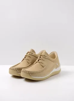Sneakers|Veterschoenen|Wolky Celebration beige nubuck