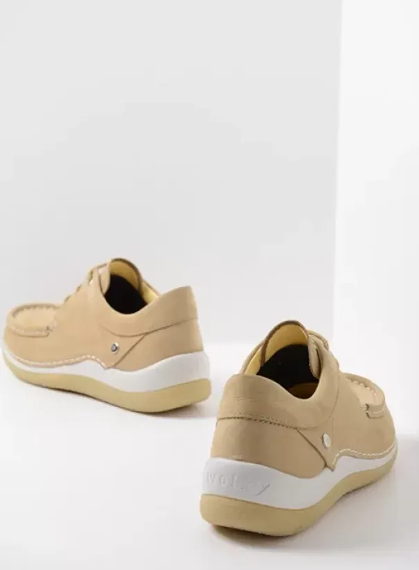 Sneakers|Veterschoenen|Wolky Celebration beige nubuck