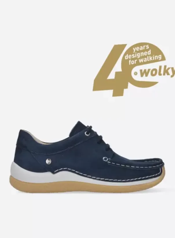 Sneakers|Veterschoenen|Wolky Celebration denim nubuck