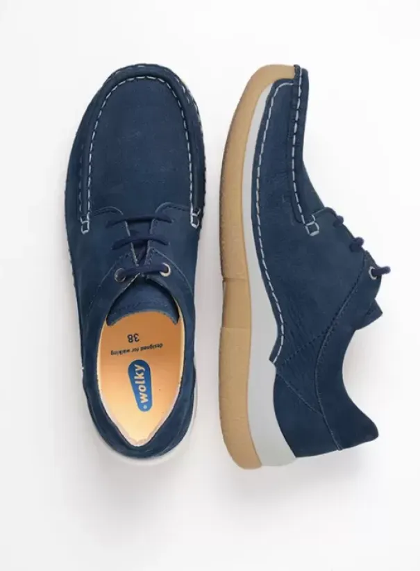 Sneakers|Veterschoenen|Wolky Celebration denim nubuck