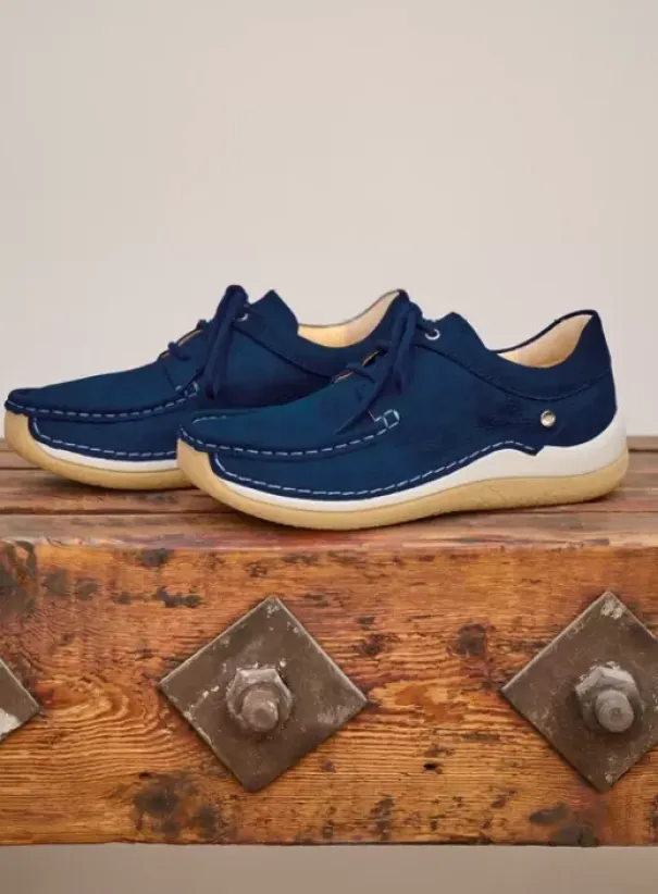 Sneakers|Veterschoenen|Wolky Celebration denim nubuck