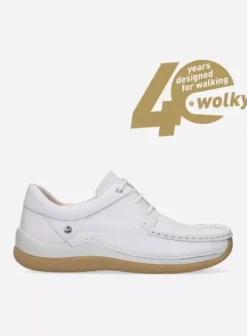 Sneakers|Veterschoenen|Wolky Celebration wit leer