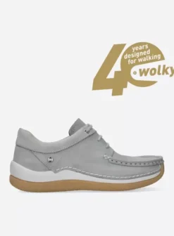 Sneakers|Veterschoenen|Wolky Celebration lichtgrijs nubuck