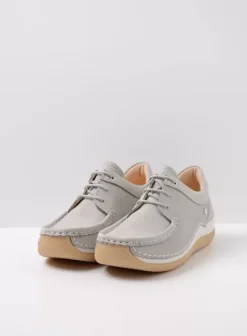 Sneakers|Veterschoenen|Wolky Celebration lichtgrijs nubuck