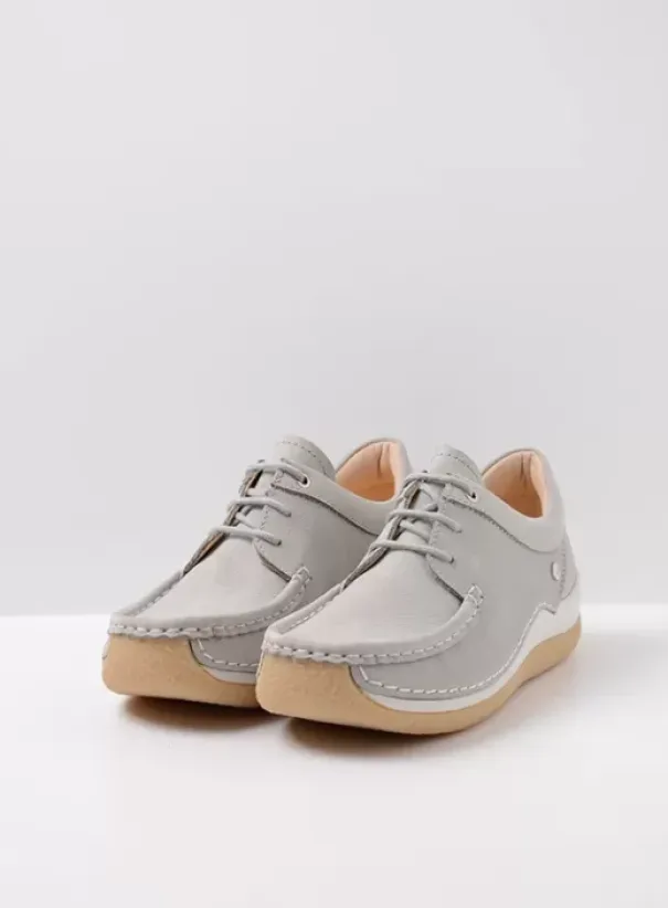 Sneakers|Veterschoenen|Wolky Celebration lichtgrijs nubuck