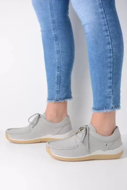 Sneakers|Veterschoenen|Wolky Celebration lichtgrijs nubuck