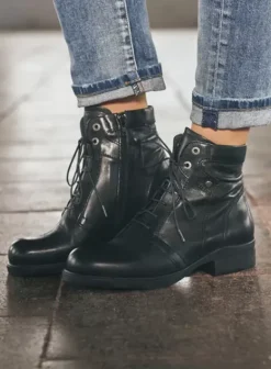 Volle voeten|Hielspoor|Wolky Center XW zwart leer