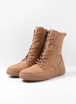 Laarzen|Veterschoenen|Wolky Check cognac nubuck