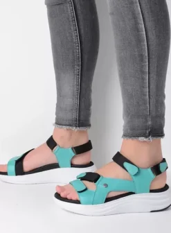 Sandalen|Wolky Cirro turquoise leer