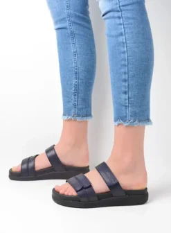Slippers|Voorjaar/zomer|Wolky Cirrus donkerblauw leer