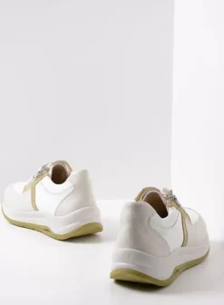 Wandelschoenen|Sneakers|Wolky Comrie wit/groen combi leer