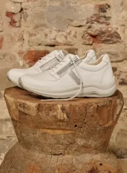 Wandelschoenen|Sneakers|Wolky Comrie wit/zilver combi leer