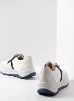 Wandelschoenen|Sneakers|Wolky Comrie wit/denim combi leer