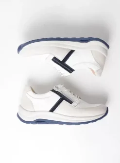 Wandelschoenen|Sneakers|Wolky Comrie wit/denim combi leer