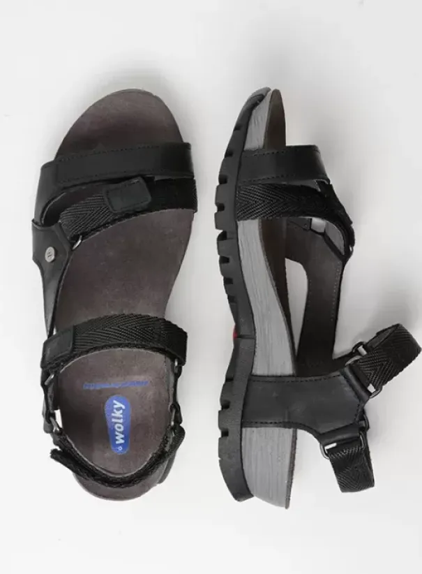 Sandalen|Voorjaar/zomer|Wolky Cradle zwart leer